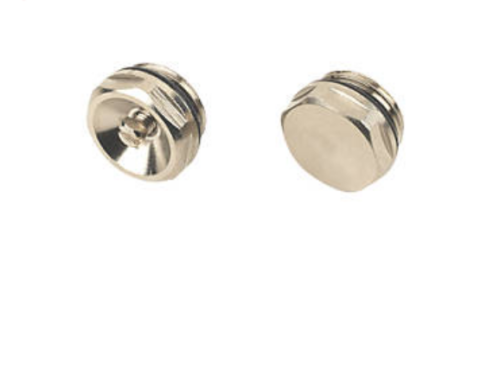 1/2" BSP Chrome Blanking Plug & Manual Air Vent Valve (15mm)