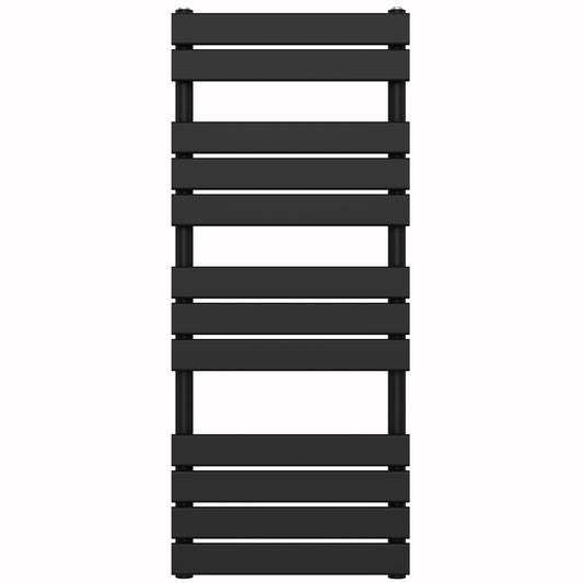 500mm Wide  x 1200mm Matt Black Designer Bathroom Heated Panel Towel Rail Radiator