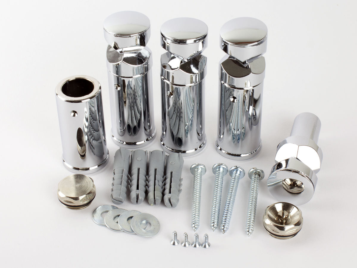 Dual Fuel 350mm x 1400mm Straight Chrome  Heated Towel Rail Radiator- (incl. Valves + Electric Heating Kit)