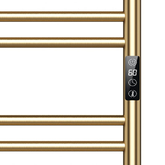 500 x 800mm Brushed Gold Dry Heating Electric Towel Rail Radiator SN Model, Stainless Steel