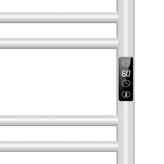 500 x 800mm White Dry Heating Electric Towel Rail Radiator SN Model, Stainless Steel