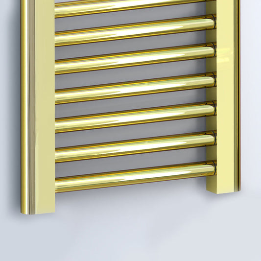 Small 300mm x 600mm Shiny Gold Heated Towel Rail Radiator