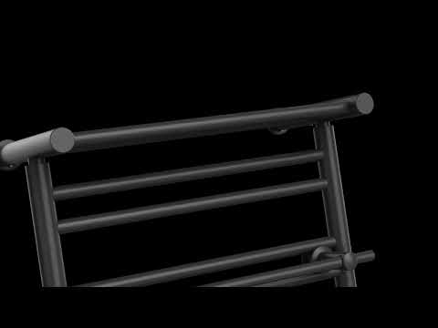 490 x 680mm Dual Fuel Black Towel Rail Radiator Top Shelf & Two Towel Holder OSLO For Bathroom & Kitchen