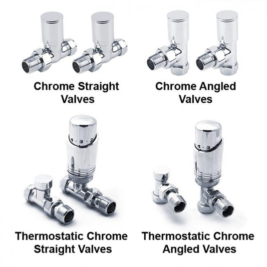 400mm x 1000mm Curved Chrome Heated Towel Rail Radiator