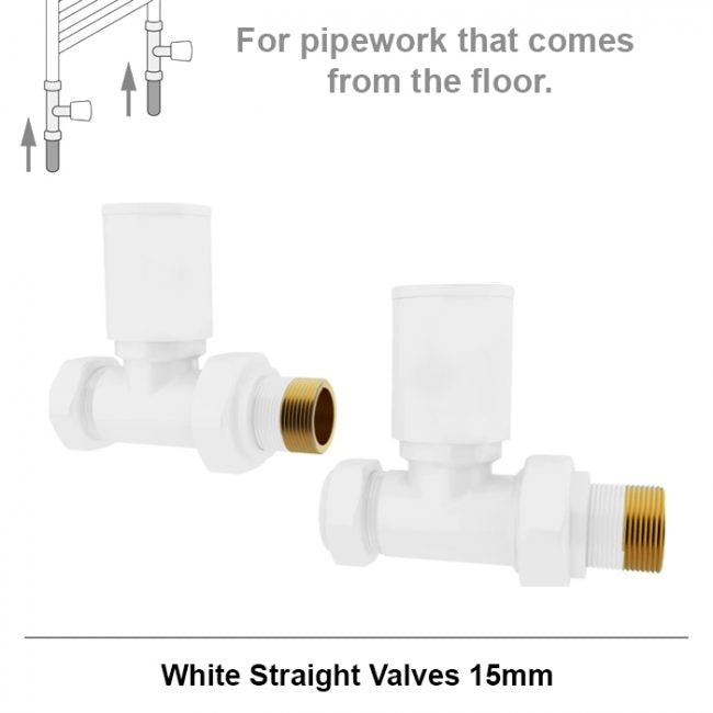 550mm x 1200mm Straight White Heated Towel Rail Radiator