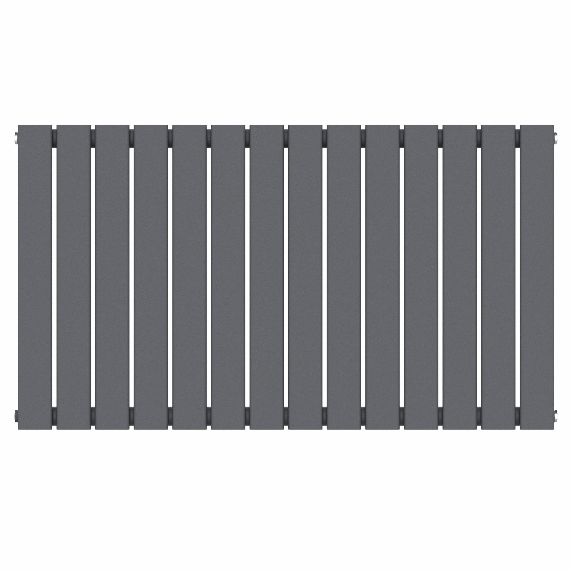 Designer 1060mm x 600mm Anthracite Gray Horizontal Single Flat Panel Radiator, 2503 BTU