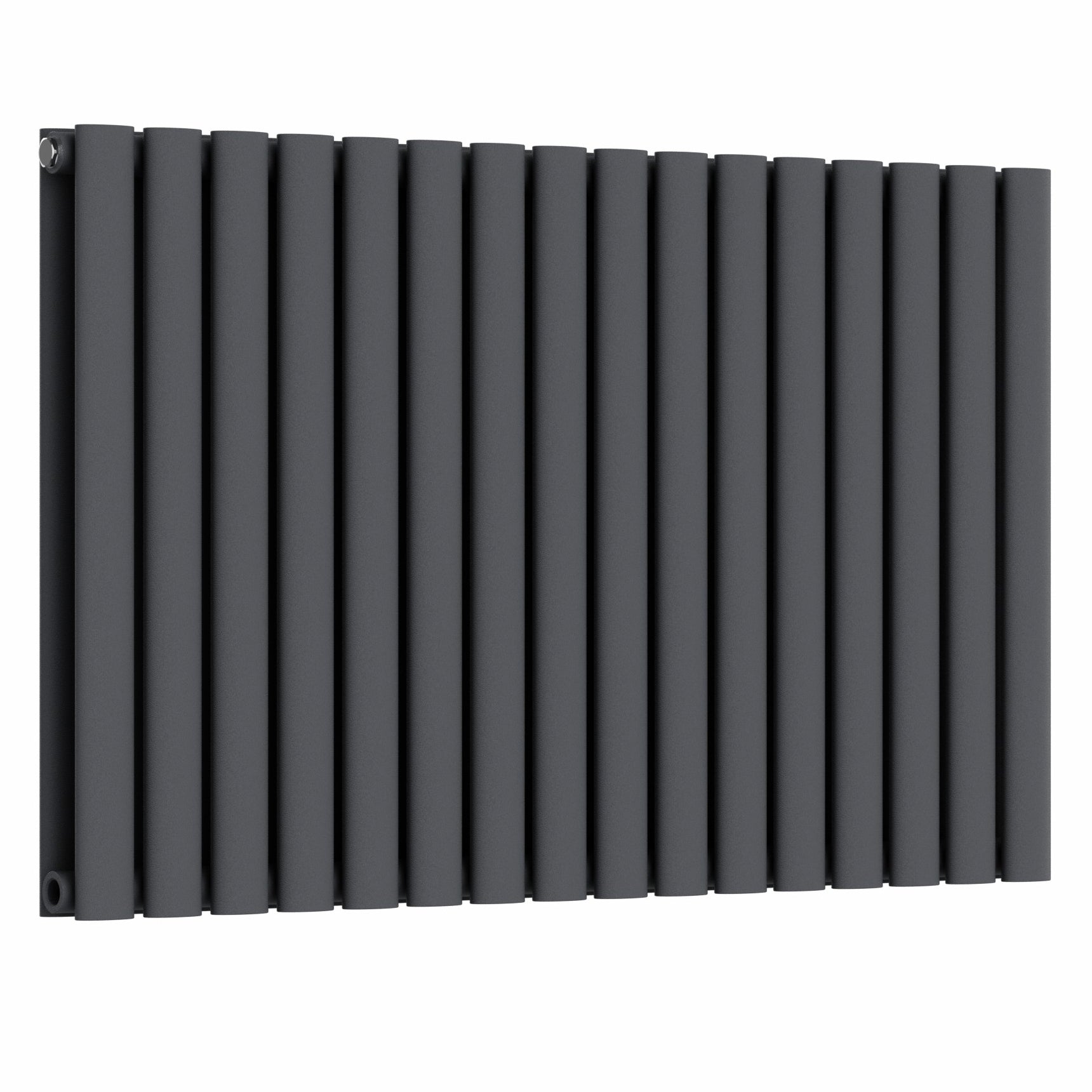 Designer 960mm x 600mm Anthracite Gray Horizontal Double Column Radiator, 4147 BTU
