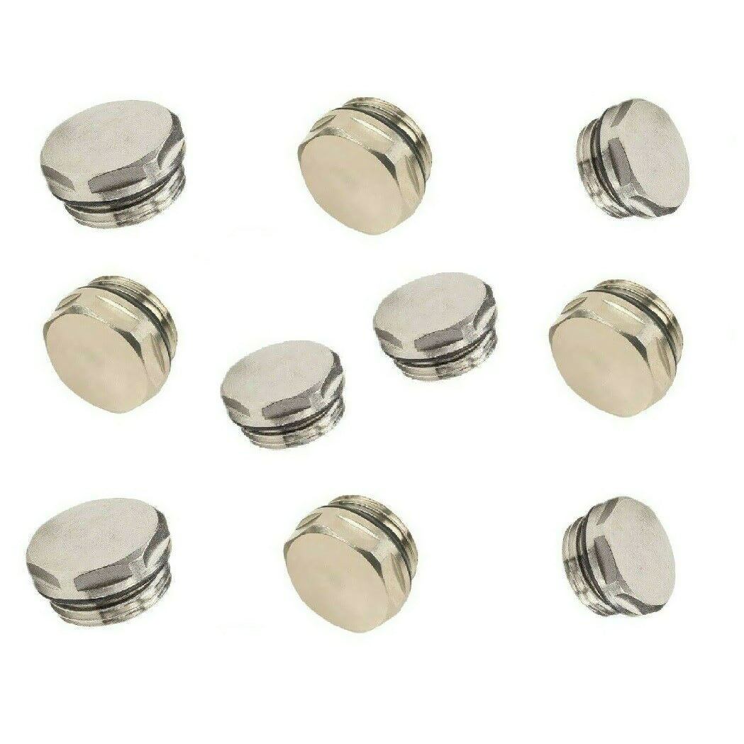 Radiator Blanking Blank Plug Valve 1/2″ BSP 15mm  10 PCS