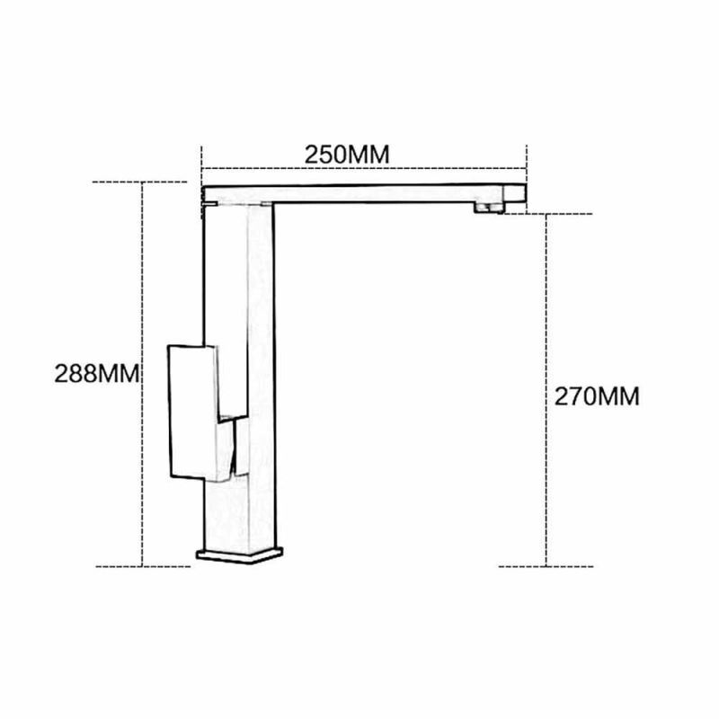 Elegant Geometric Chrome Brass Bathroom Tap 360 Swivel KPY-3003B