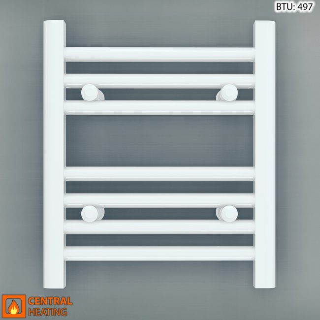 300mm Wide 400mm High Flat White Heated Towel Rail Radiator
