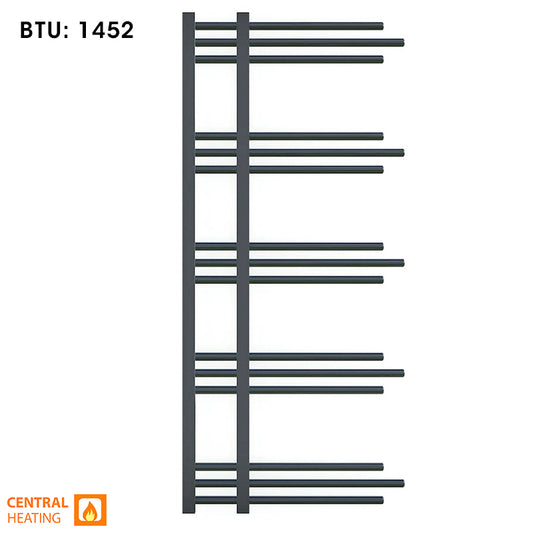 Anthracite Grey Heated Towel Rail Radiator 500mm x 1200mm Straight Sydney Designer