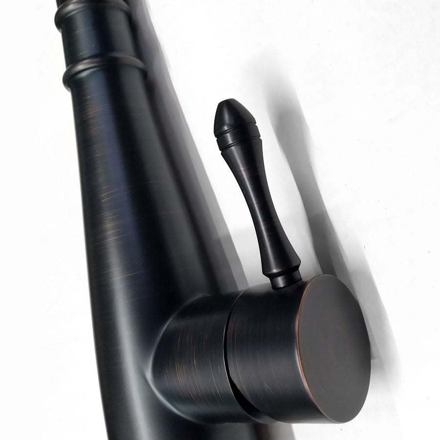 Stainless Steel Kitchen Faucet 360 Flexible Pull Out Hose Dual Spray Black Tap Mixer Model KPY-30221