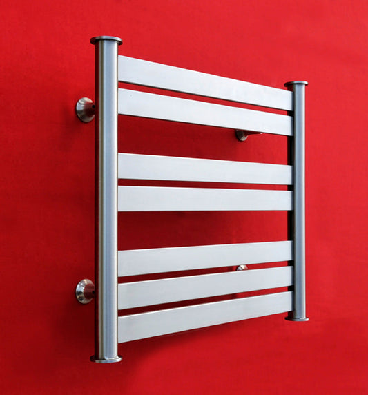 560 x 480mm High Stainless Steel Heated Towel Rail Radiator Ladder Flat Bathroom