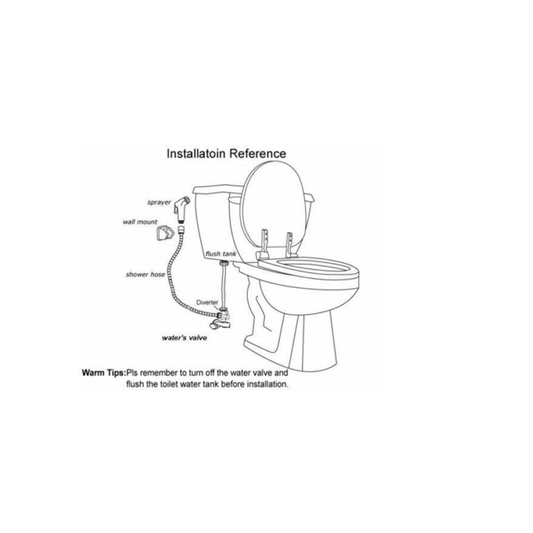 Bidet Shattaf Shower Head Spray Holder Hose With  Black Set