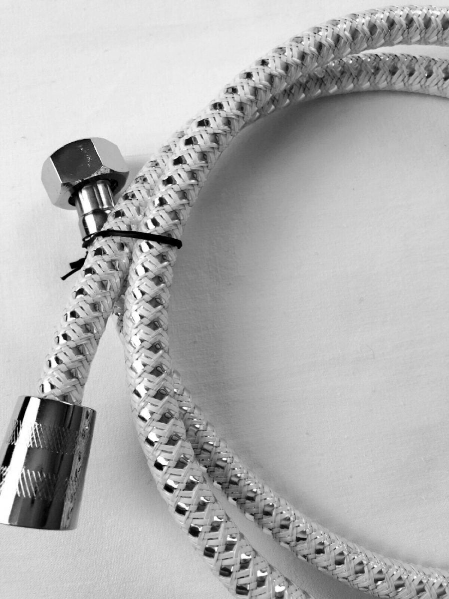 Bidet Shattaf Shower Head Spray Holder Hose in White With Folyo Grey Set