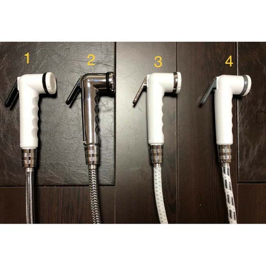 Shattaf Bidet Shower Head Spray Holder Hose With Folyo White Set