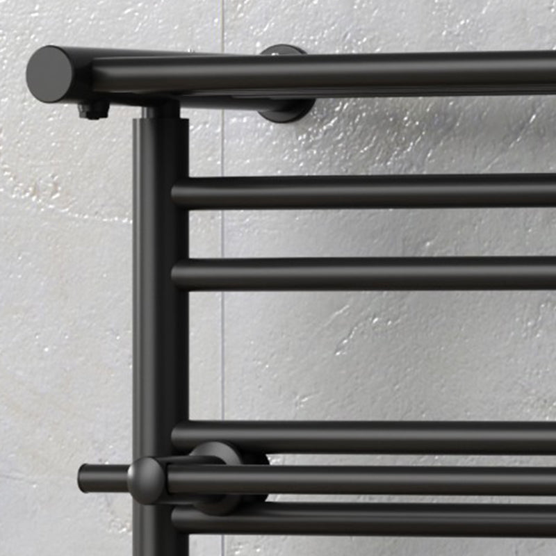 Towel Rail Radiator With a Shelfon Topand Additional hangers Bathroom Furtniture Heater detail black