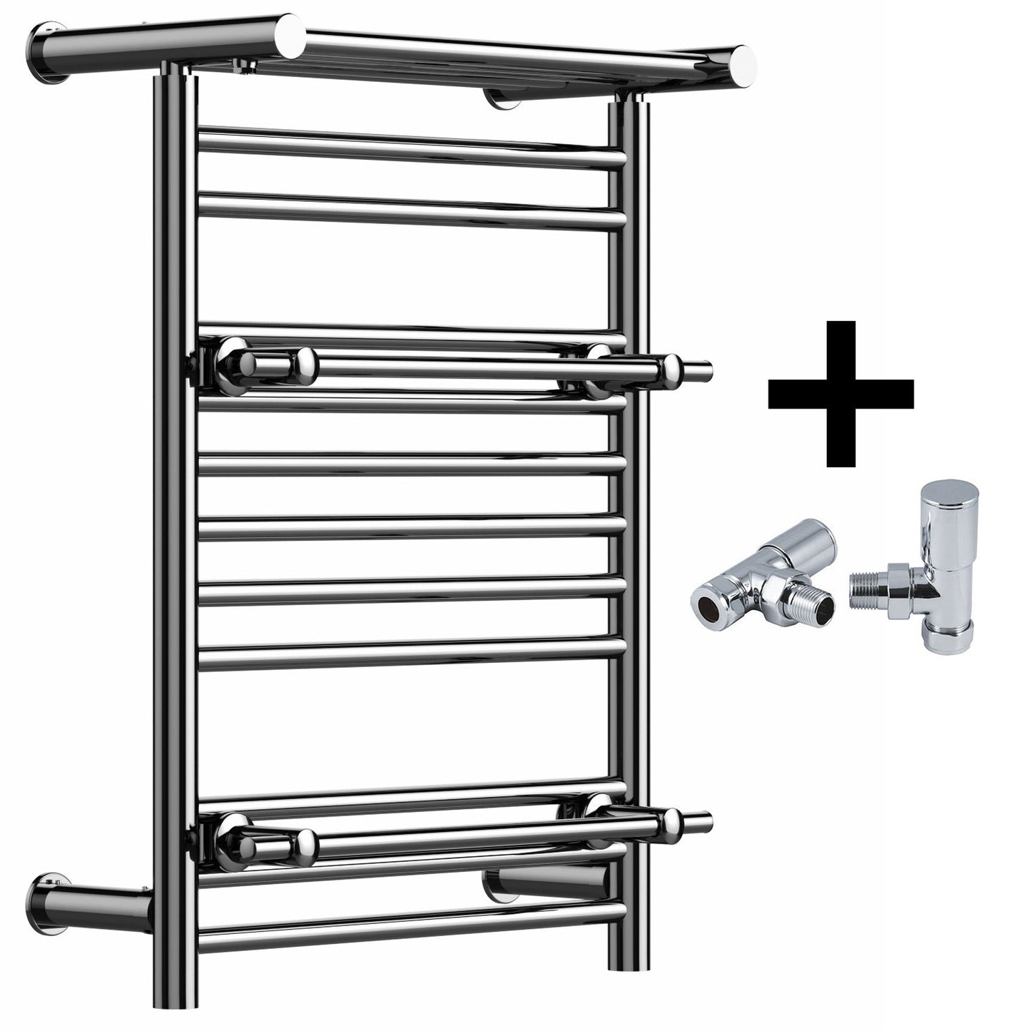 Towel Rail Radiator With a Shelfon Topand Additional hangers Bathroom Furtniture Heater