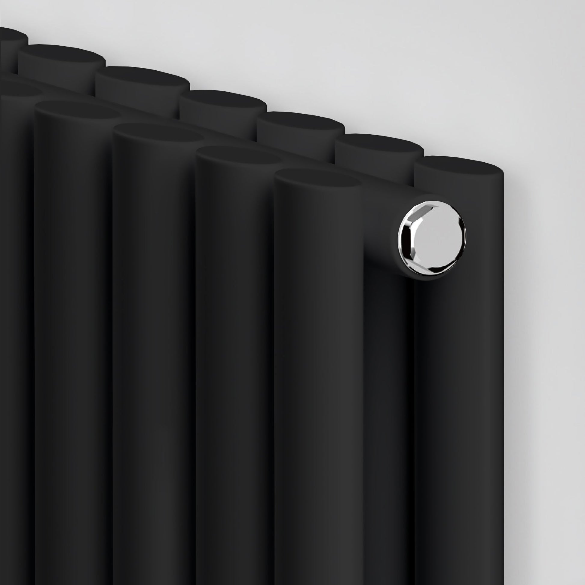 Designer 420mm x 1600mm Black Vertical Double Column Radiator, 4607 BTU