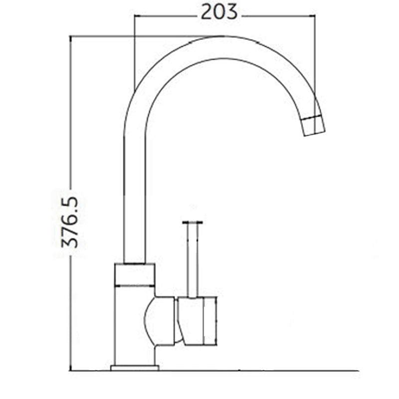 Elegant Black Brass Bathroom Tap With a Swivel Head 360 and a Gold Detail KPY-7431-M7126