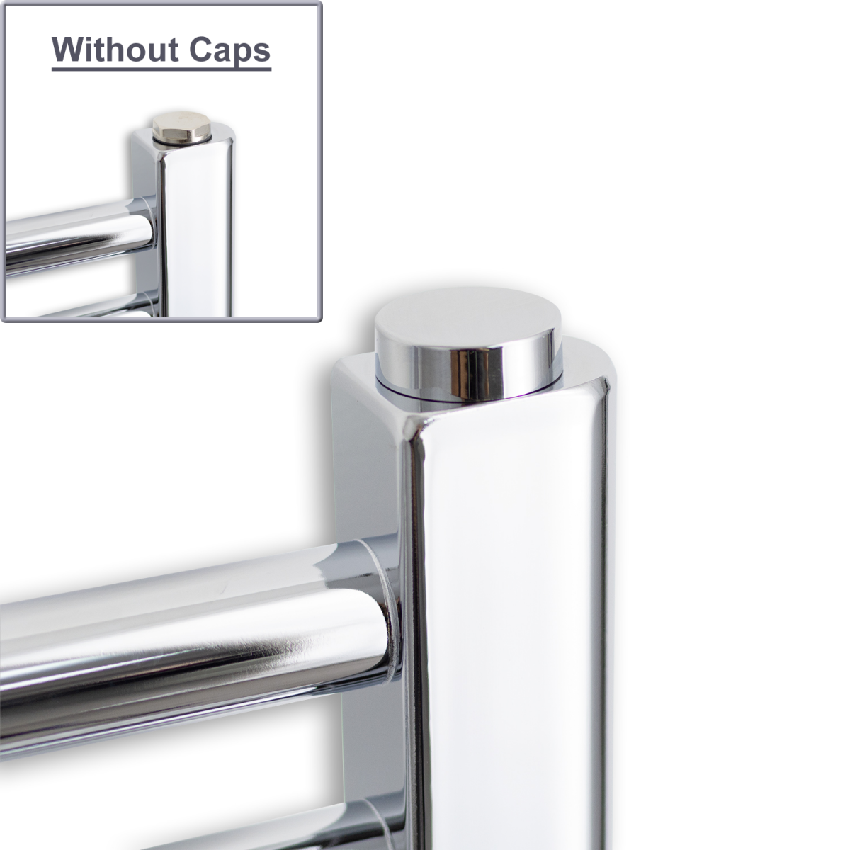 Chrome Cover Cap With Bleeding Air Vent For Heated Towel Rails Radiator
