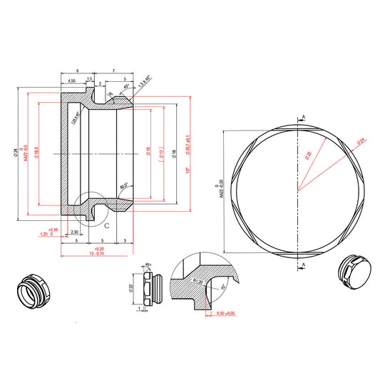 Gold Radiator Blanking Plug 15mm For Towel Rails