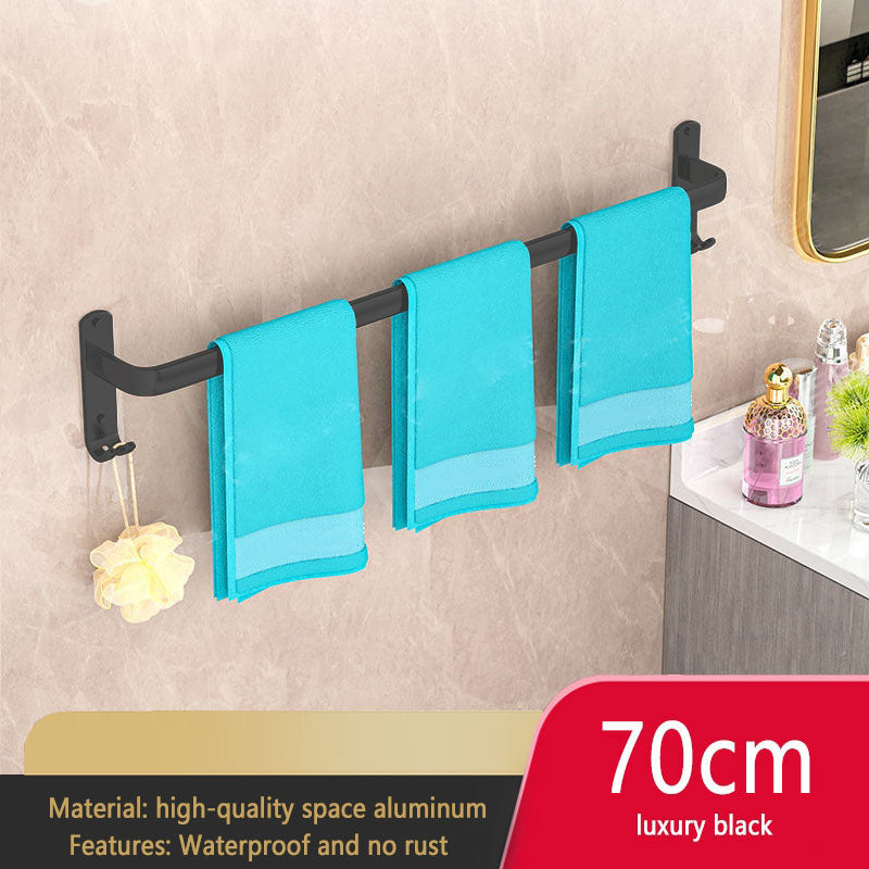 Grey Bathroom Towel Rack Storage Organizer, Wall Mount Hanger, Widths 30-80cm