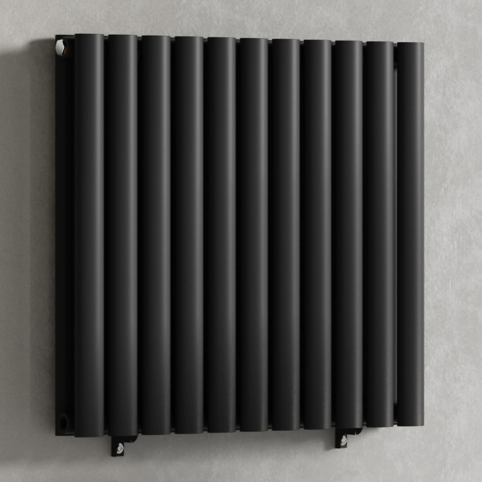 Designer 660mm x 600mm Black Horizontal Double Column Radiator, 2851 BTU