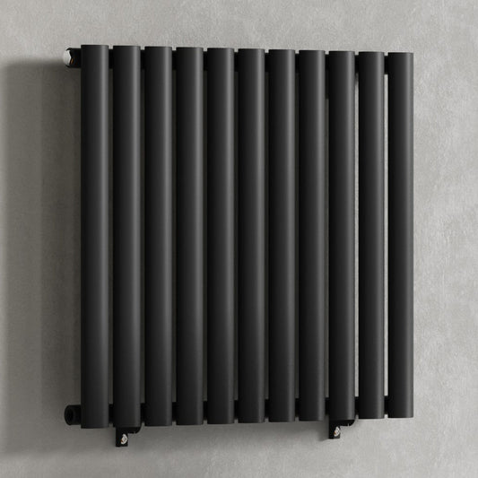 Designer 660mm x 600mm Black Horizontal Single Column Radiator, 1535 BTU