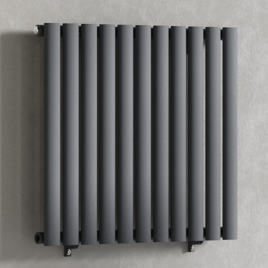 Designer 660mm x 600mm Anthracite Gray Horizontal Single Column Radiator, 1535 BTU
