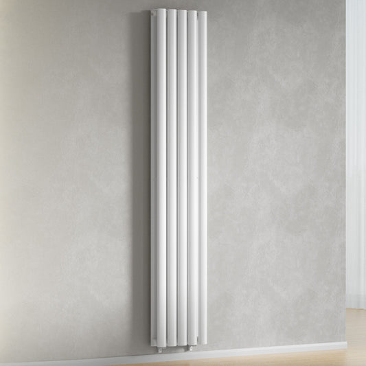 Designer 300mm x 1600mm White Vertical Double Column Radiator, 3291 BTU