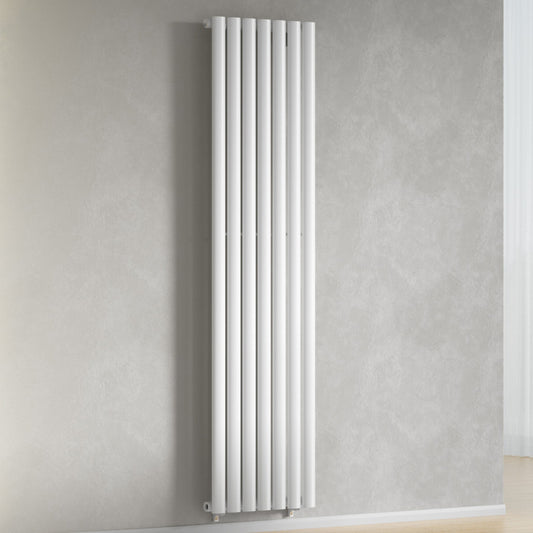 Designer 420mm x 1600mm White Vertical Single Column Radiator, 2373 BTU