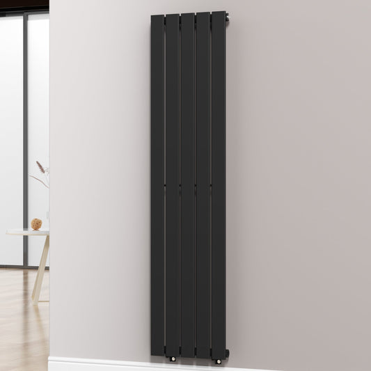 Designer 376mm x 1600mm Black Vertical Single Flat Panel Radiator, 2131 BTU