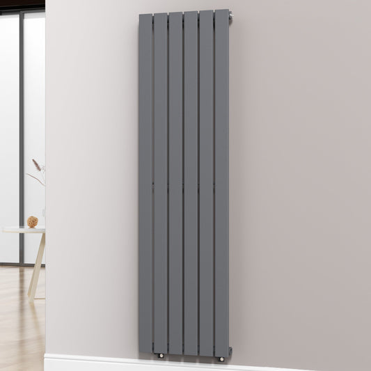 Designer 452mm x 1600mm Anthracite Gray Vertical Single Flat Panel Radiator, 2558 BTU