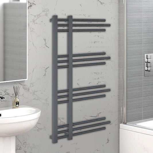 Anthracite Grey Heated Towel Rail Radiator 500mm x 900mm Straight Sydney Designer