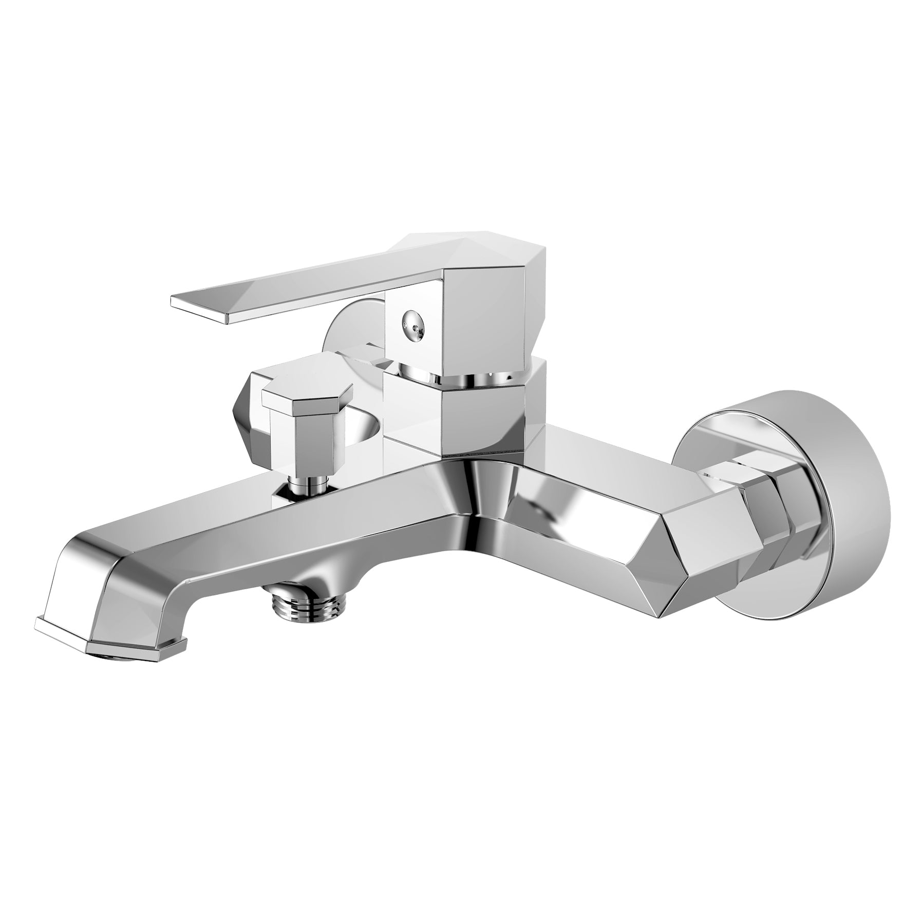 Bath Tap Wall Mounted Faucet Modern Brass Chrome Mixer For Bathroom