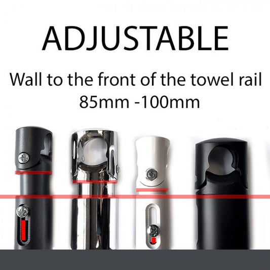 Clamp Brackets for Black Towel Rail Radiators Flat/Curved (19mm, 22mm, 25mm)