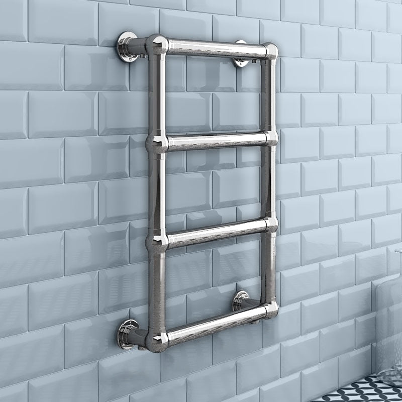 500 x 750mm Chrome Heated Towel Rail - Charlotte Traditional