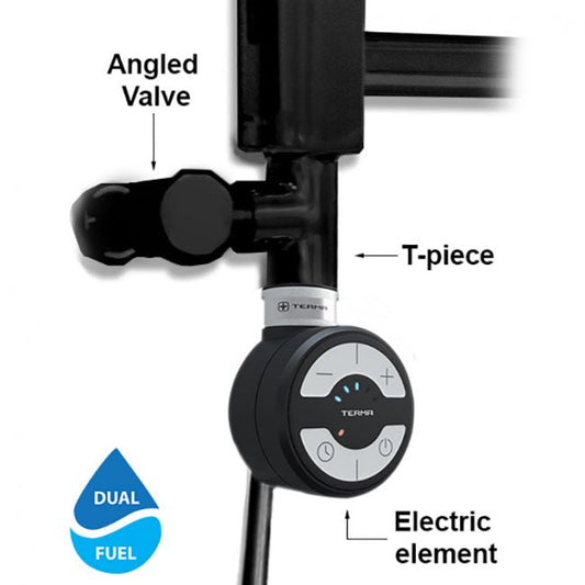 Black Dual Fuel Kit with Element - Terma Moa (for Heated Towel Rail)