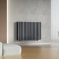 Designer 960mm x 600mm Anthracite Horizontal Double Column Radiator 4147 Btu 