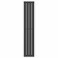 Designer 300mm x 1600mm Black Vertical Single Flat Panel Radiator 1705 Btu 