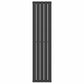 Designer 376mm x 1600mm Black Vertical Single Flat Panel Radiator 2131 Btu 