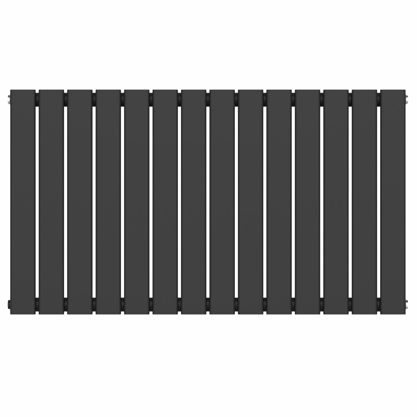 1060mm x 600mm Black Designer Horizontal Single Flat Panel Radiator, 2503 BTU