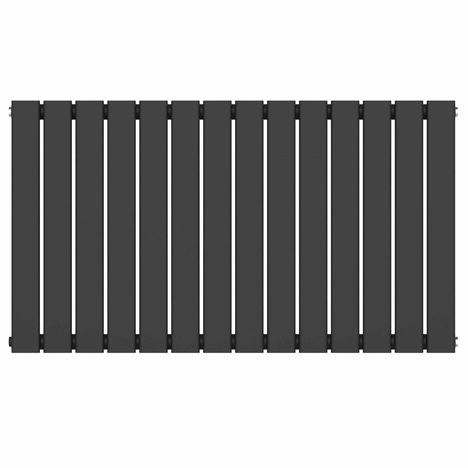 1060mm x 600mm Black Designer Horizontal Single Flat Panel Radiator, 2503 BTU