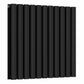 Designer 660mm x 600mm Black Horizontal Double Column Radiator 2851 Btu 