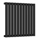 Designer 660mm x 600mm Black Horizontal Single Column Radiator 1535 Btu 