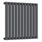 Designer 660mm x 600mm Anthracite Horizontal Single Column Radiator 1535 Btu 