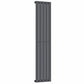 Designer 376mm x 1600mm Anthracite Gray Vertical Single Flat Panel Radiator 2131 Btu 