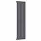 Designer 452mm x 1600mm Anthracite Gray Vertical Single Flat Panel Radiator 2558 Btu 