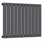 Designer 832mm x 600mm Anthracite Gray Horizontal Single Flat Panel Radiator 1964 Btu 